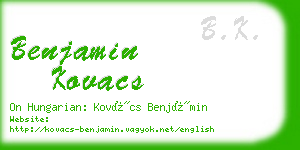 benjamin kovacs business card
